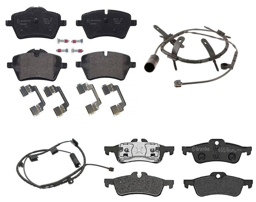 Brembo Disc Brake Pads Kit Front and Rear (LowMet) Brembo 4055607KIT